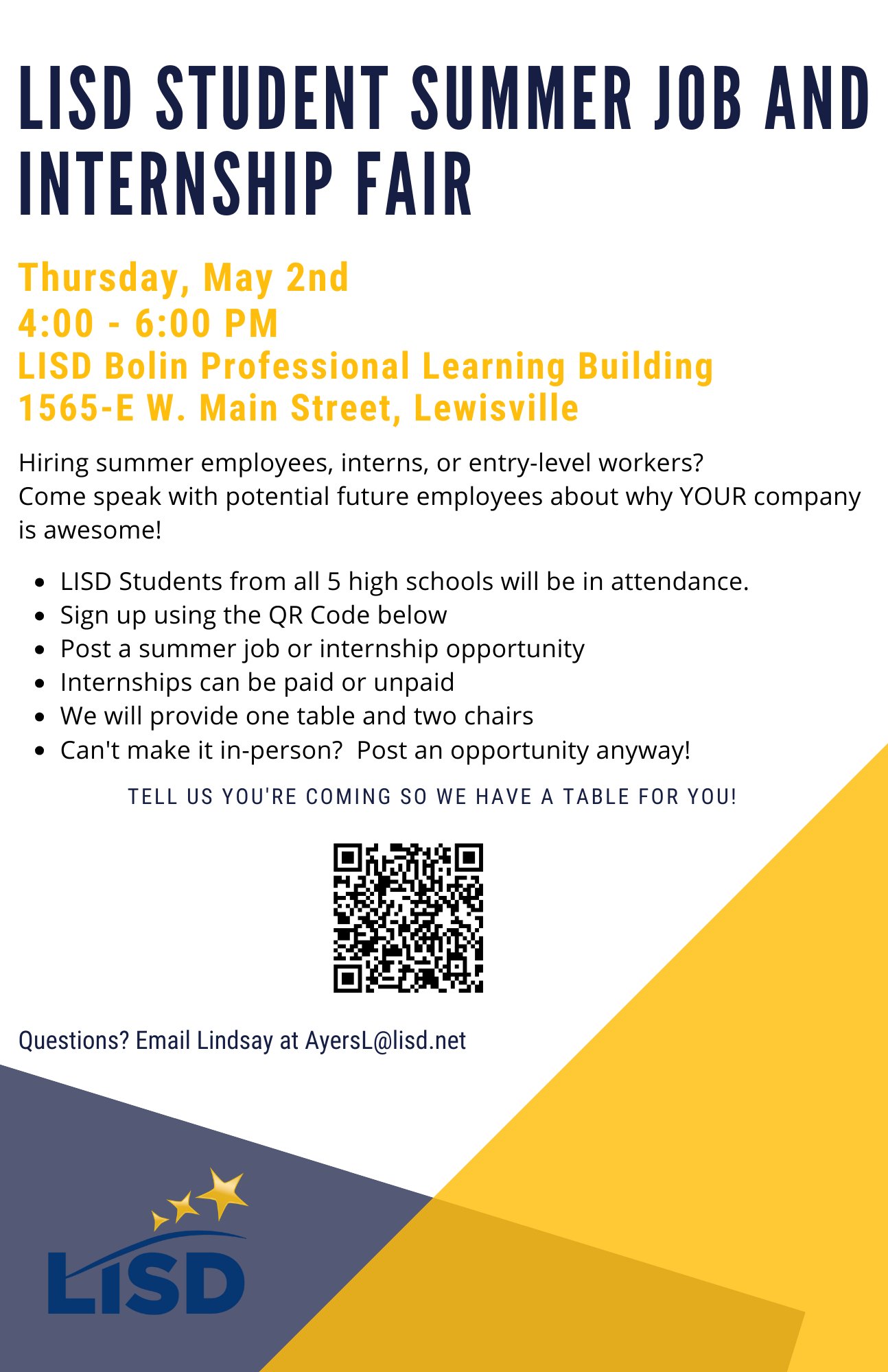 Lewisville ISD on X: &ldquo;Are you looking to hire summer employees 