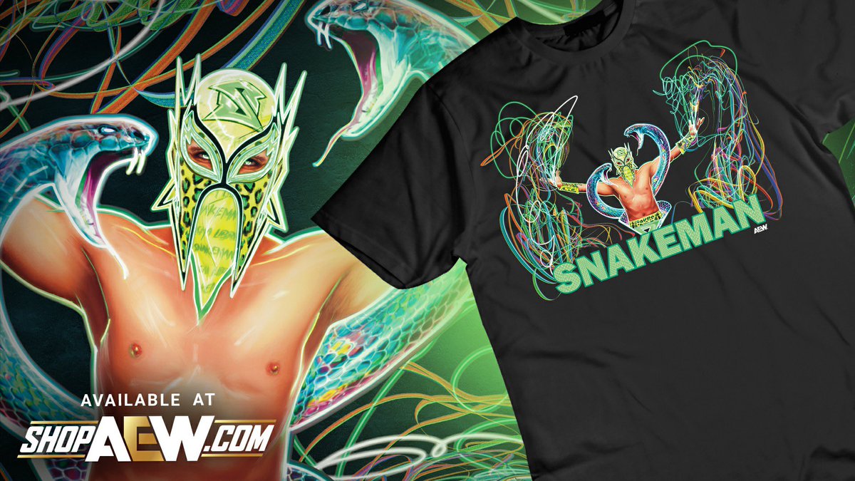 SNAKEMAN. Get this NEW @KingSerpentico shirt that just arrived at ShopAEW.com! shopaew.com/catalog/produc… #shopaew #aew #aewdynamite #aewrampage #aewcollision