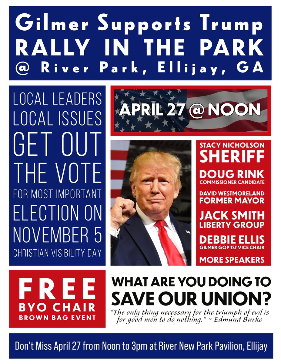 Join Us Saturday in Ellijay at the Park @realDonaldTrump #Trump2024