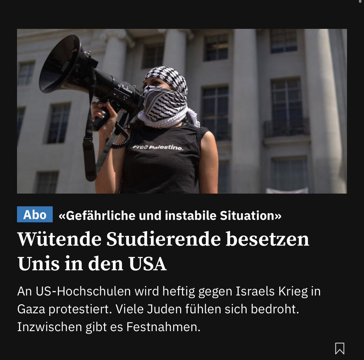 Passenderer Titel:
„Antisemitische Studierende lassen jegliche Hemmungen fallen und hindern, erstmalig seit der NS-Zeit, Jüdinnen und Juden daran Universitäten zu betreten“