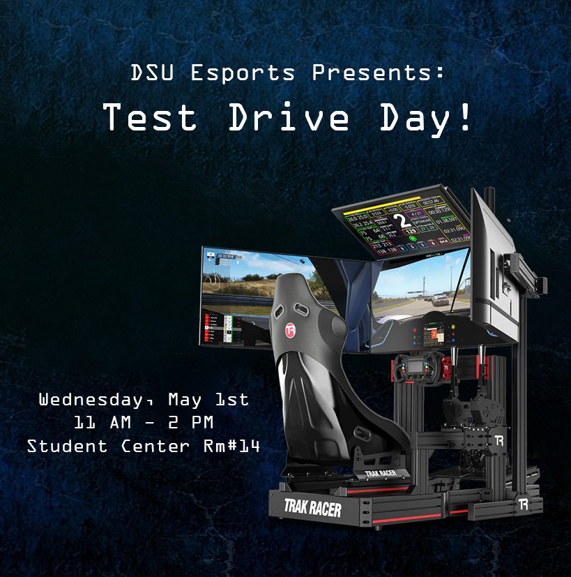 Get your engines roaring! 🏎️

We will have our new racing simulator open for the campus to test drive on Wednesday, May 1st, from 11am-2pm! Come join us in the Student Center and get your laps in! #hawksareup