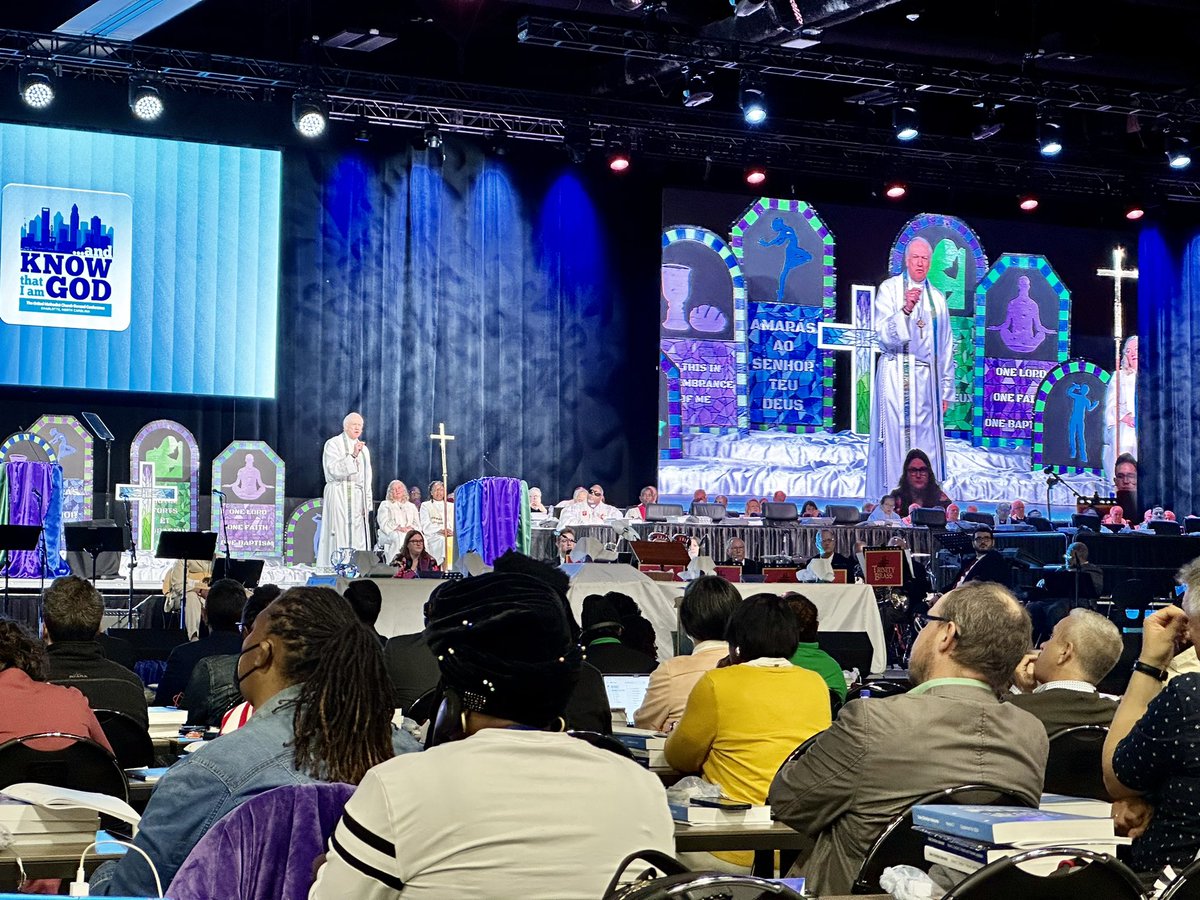 RevAdamHamilton's tweet photo. #gc2024 Bishop Bickerton’s sermon in opening worship was so powerful!!! The best opening sermon for GC I’ve heard in 8 GC’s. Ps 46. I am excited about what God has in store for the people called United Methodists. https://t.co/VoBImUtpgw