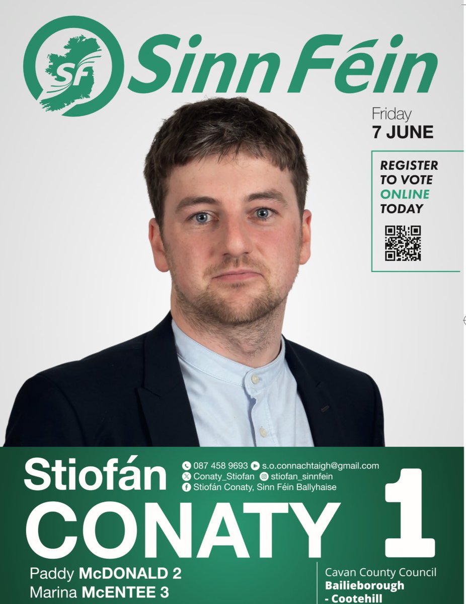 Vote for change on 7th June #LE24 Voting for Sinn Féin in this election is the first step to getting this disastrous government out of office. Change Starts Here with the local and EU elections. #1Conaty #AmDonAthrú #TimeForChange