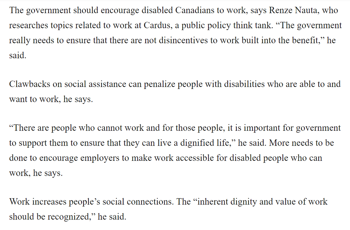 Cardus Work and Economics Program Director @renzenauta quoted by Canadian Affairs today on why the government should encourage disabled Canadians to work. 👷‍♂️ 👷‍♀️ Full article here: canadianaffairs.news/2024/04/19/sla…