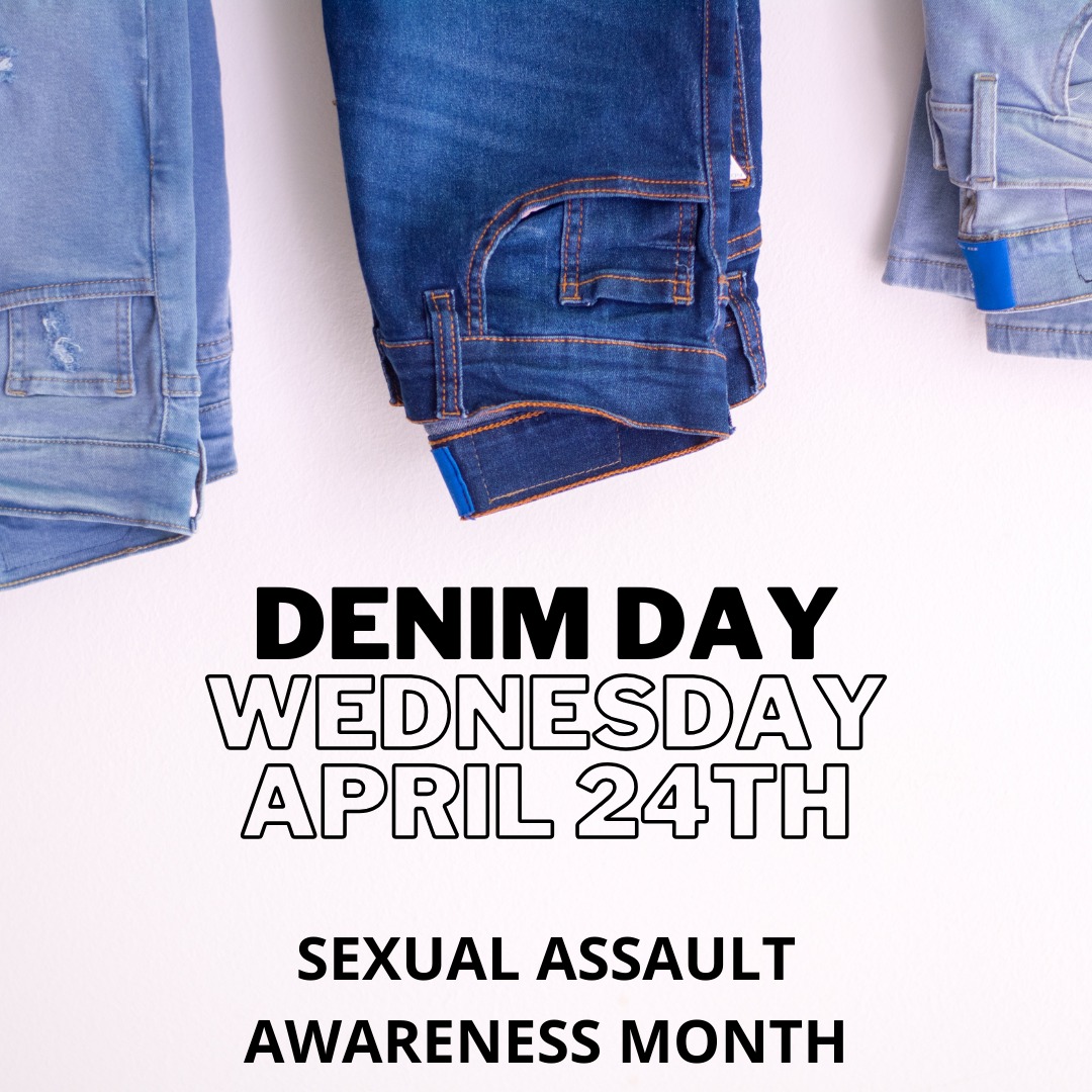 NicolletCounty's tweet photo. April is Sexual Assault Awareness Month, and Wednesday, April 24th, is Denim Day.
Since 1999, wearing jeans on this day has become an international symbol of protest against destructive attitudes about sexual assault. Join us and wear your denim on Wednesday. https://t.co/aN4HFp4cKv