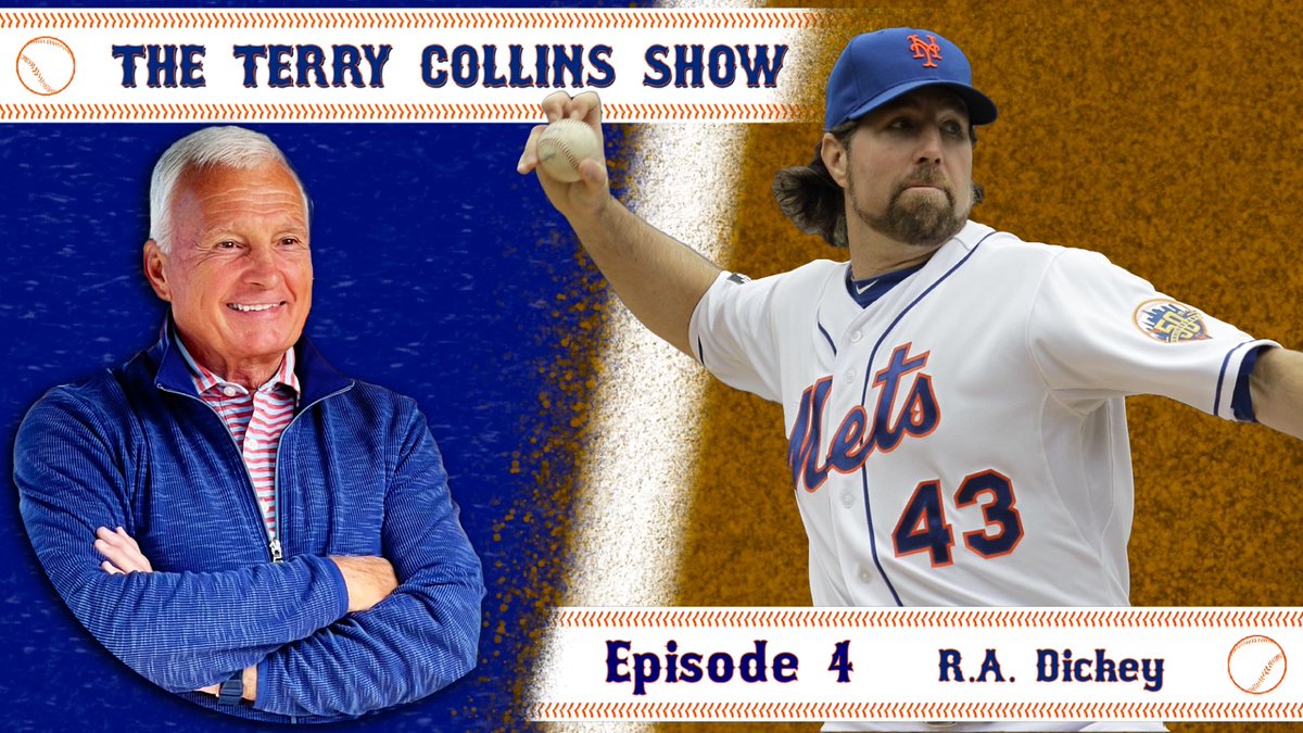 Now available on all podcast platforms and on YouTube - episode 4 of The Terry Collins Show, with special guest former @Mets pitcher @RADickey43    A wonderful reunion with RA - who talks about his amazing 2012 Cy Young Award winning season, his trade to the @BlueJays - the…