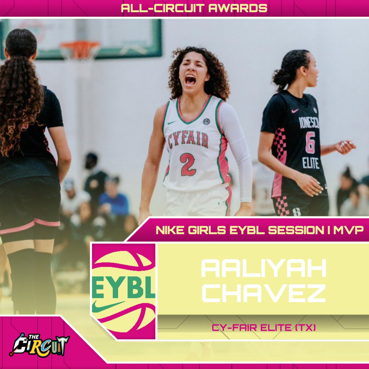 Nike EYBL Hampton | MVP 👑 Aaliyah Chavez | CyFair Elite (TX) | 2025 Averages ➡️ 18.0 PPG, 50.0 3PT% (19/38), 5.0 APG, 4.0 RPG (5-0) All-Circuit Awards ⤵️ thecircuithoops.com/news_article/s…
