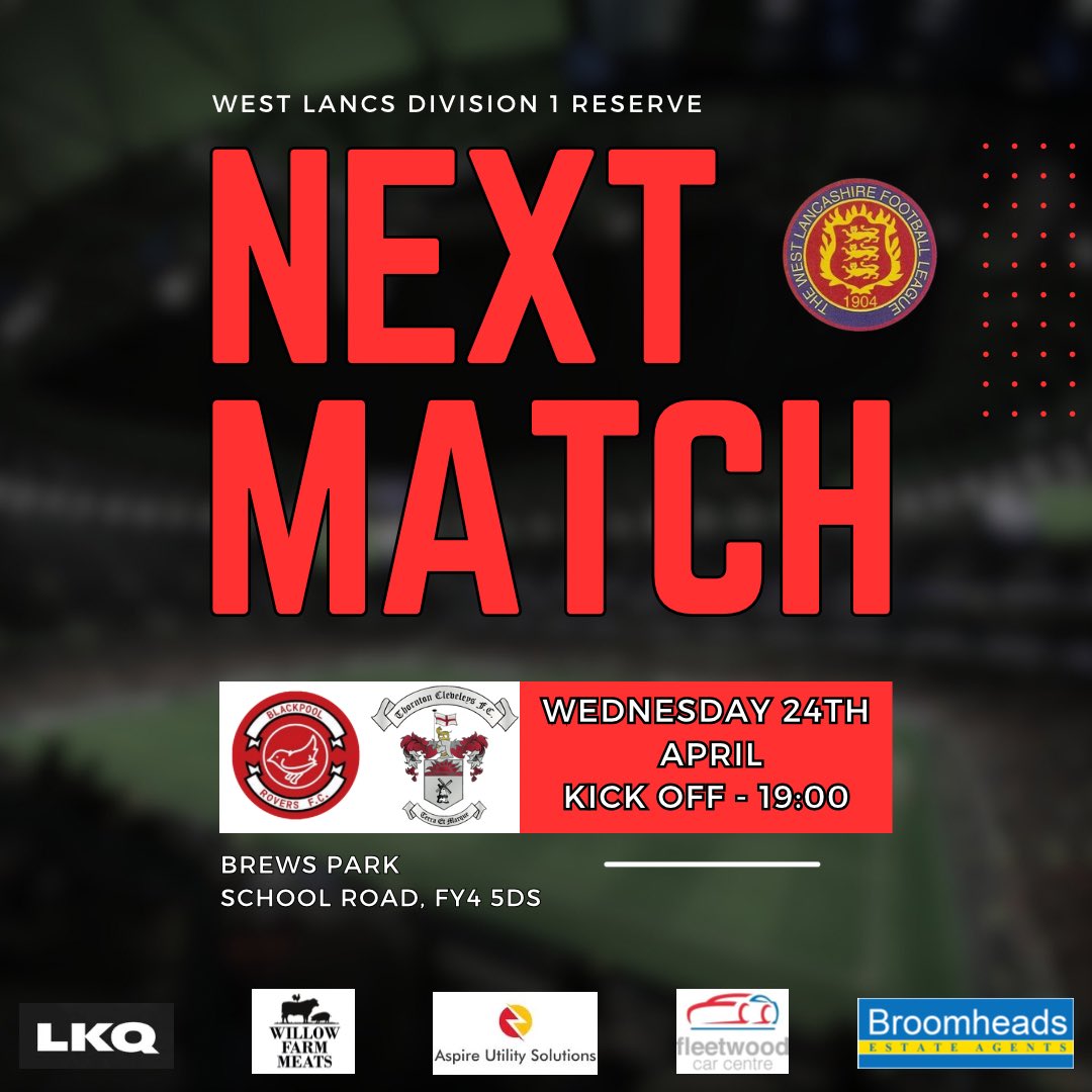 We’re back with some more midweek football 👊🏻 Crossy and Reserves make the short trip up the road as they take on @wrenroversfc Res 🗓️ - Wednesday 24th April ⏰ - 19:00 Kick Off 📍 - Brews Park, FY4 5DS 🏆 - West Lancs Div 1 Res #TCFC 🔴