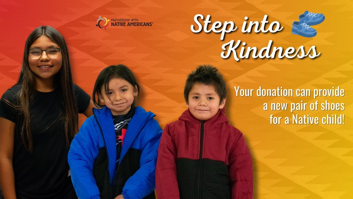 Across the United States, almost 1-in-5 children grow up in poverty, but 1/3 of Native American children do. For just $35, you can provide a pair of shoes and 5 pairs of socks for a Native child.👟 Hurry! Today is the last day to donate at: nativepartnership.org/site/PageServe…