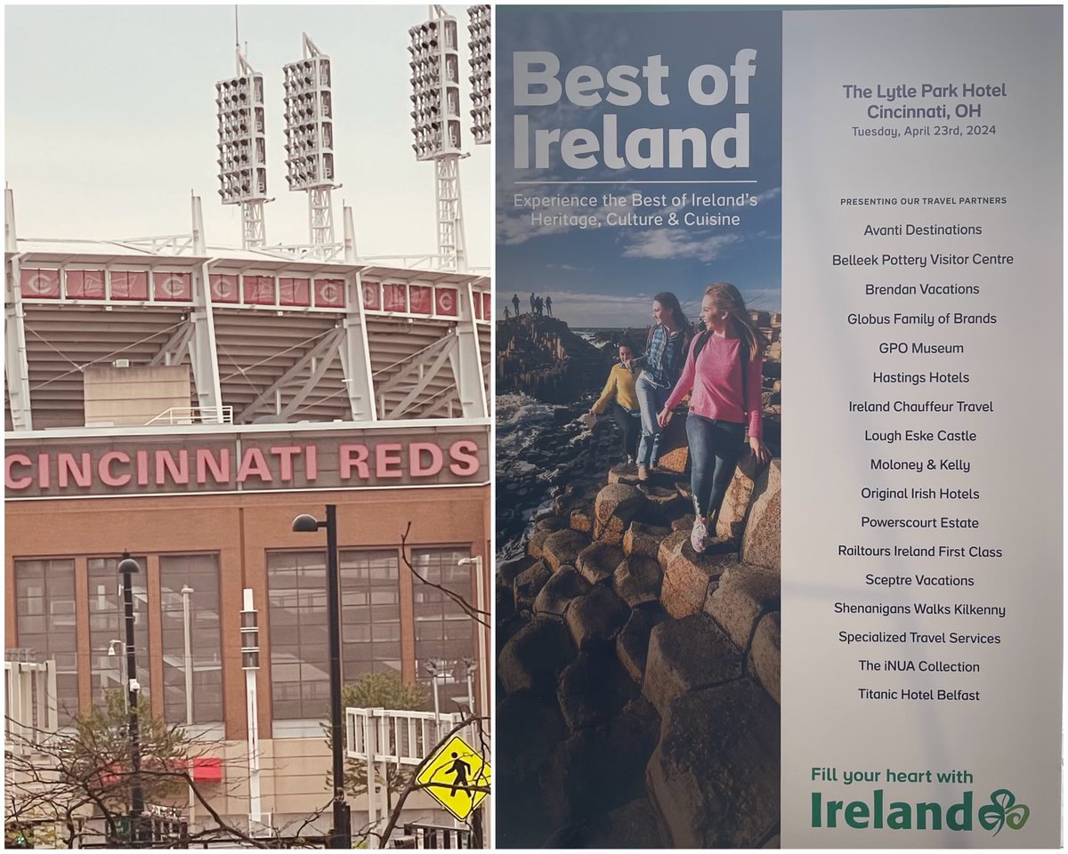 Day 2 in #Cincinatti, OH & looking forward to welcoming travel advisors to first ever ⁦@TourismIreland⁩ #BestofIreland business event in a city where 10% of the population claim #Irish heritage #LoveIreland ☘️