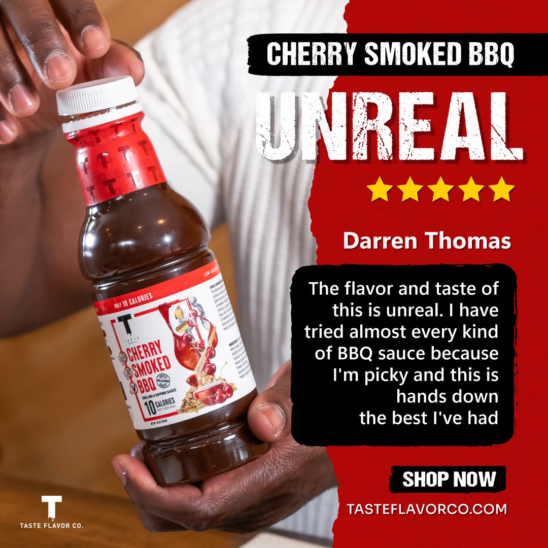 TASTE the unreal flavor yourself… 👏

Grab our Cherry Smoked BBQ sauce while it’s still in stock ⏳

Tasteflavorco.com 🔗

#tasteflavorco #explore #sauces #tasteflavor #lowcarb #lowcal #lowcalorie #customerreview