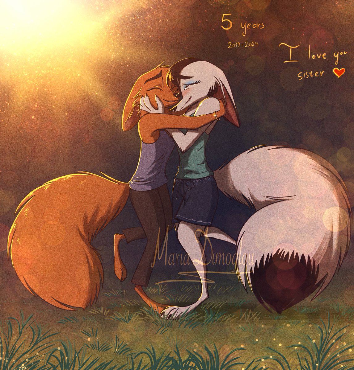 MariaDimoglou's tweet photo. 5 years
Happy friend anniversary @FilicaWhite 💓
Thank you again for everything, I treasure what we have..Only my heart knows how much you mean to me..💓I love you Thae, my beloved sis💓You are a beautiful artistic heart! 💓May you be blessed🍀💓
 #art #foxes #girls #ocs #sisters https://t.co/a5xv6klQcP