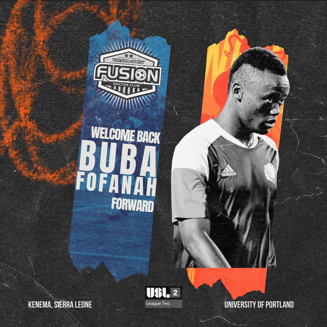 Buba is BACK! ⚡️ Drafted by Seattle Sounders in the 2024 MLS Superdraft, keeping his eligibility for one more year. Buba finished the 2023 Fall WCC season with 9 goals and 6 assists! We are excited to welcome back Buba for the third season! 🔵🟠 #Prideofthe805 #VamosFusion