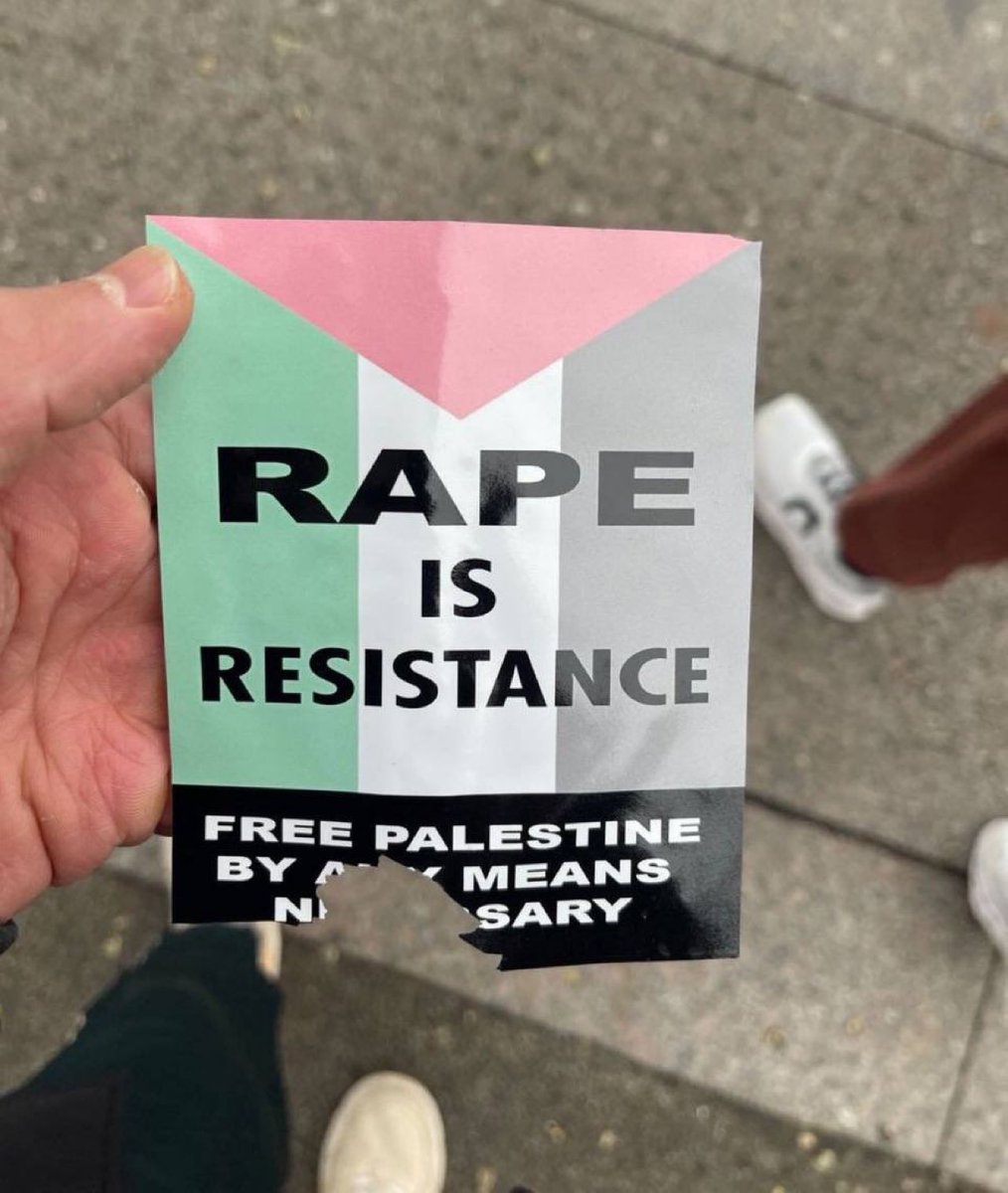 So, now the pro terrorist camp is advocating for rape. Yeah, these are awesome people. They want to rape and kill us all.