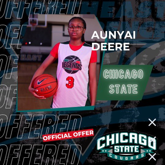 Congratulations to 2026 5’8 CG
Aunyai Deere
 ( Homewood - Flossmoor HS ) on receiving a scholarship offer from newly acquired HC Corry Irvin @corryne00 & @ChicagoStateWBB 

#UNITEDWECAN 🔴⚫️⚪️