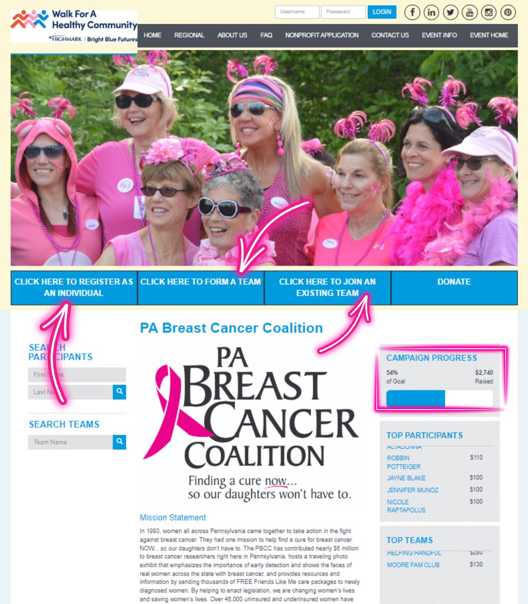 We're just under 4 WEEKS away from the Highmark Walk for a Healthy Community and we've reached 54% of our goal! 🌟 But we still want YOU to register and walk with us in honor of breast cancer patients across PA! Visit pbcc.me/2024HighmarkWa… to get registered as a walker! 🏃‍♂️🏃🏃‍♀️