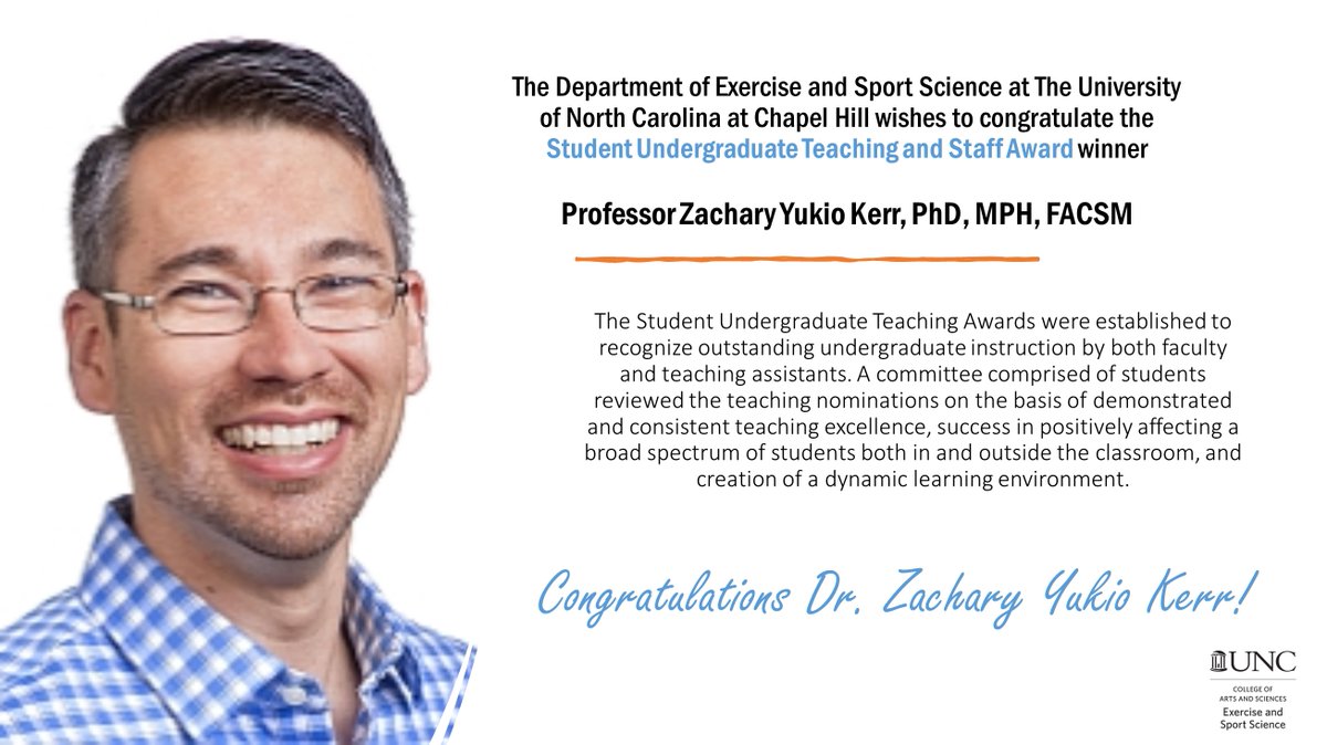 Congratulations to Dr. Zachary Yukio Kerr for winning The 2024 Student Undergraduate Teaching and Staff Award!🥳🎉