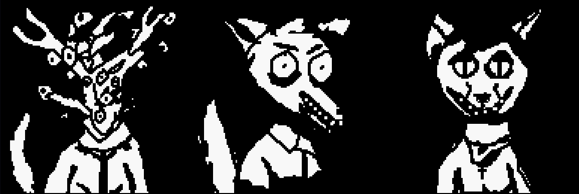 The god, the most sane one and the angel.

#horror
#pixelart 
#digitalartwork