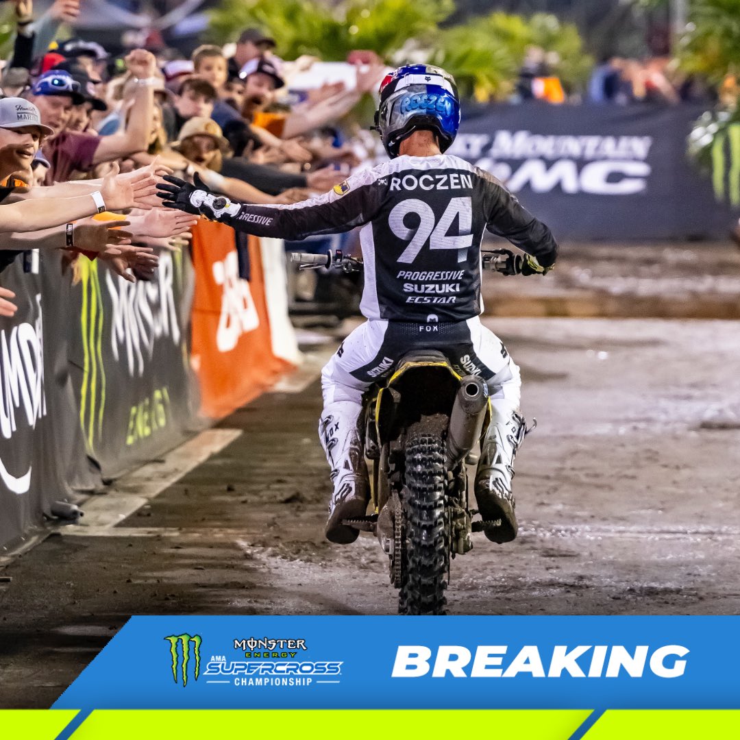 🚨BREAKING🚨 Ken Roczen will sit out the rest of the 2024 SX season due to his crash in Nashville. “It turns out I broke my tib plateau, my foot and my toe. No surgery is required as of right now but we are still gathering some information and further evaluation.”