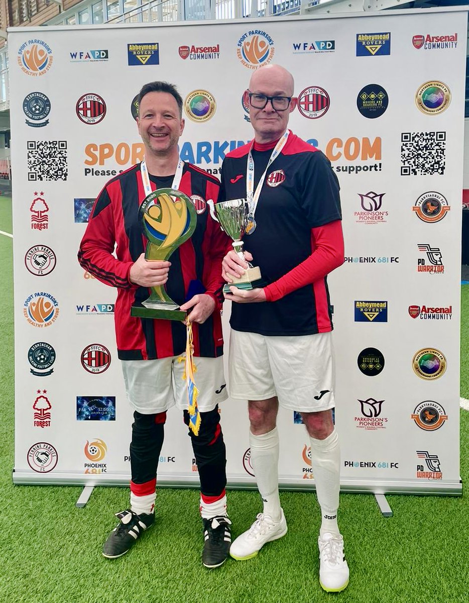 FightingFitFoo1's tweet photo. What a day we had at @parkinsonscup!
20 teams, 200 players, 2 trophies. And our 2 teams won the double!🏆🏆
A tough contest playing 7 games &amp; 8 games respectively vs. top competition. Congrats to each &amp; everyone one of you &amp; thank you to @SportParkinsons @thewfauk for organising! https://t.co/KE5OuqgZxk