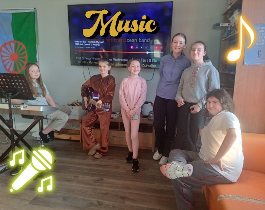 Creativity for Well-being @Foroige . Introducing you to the newly formed band 'Crustacean'. Young people enjoy music and audio technology skills programme: listening, chanting, singing, moving, playing, performing @MusicGenLK @tusla