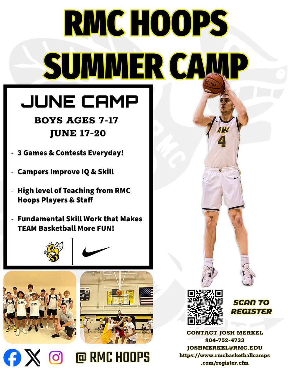 Looking to start your summer development off strong with the right balance of competition, learning, and fun? 

Come out to RMC Hoops' June Camp and be coached by championship level staff and players! Registration Link below #GOJACKETS

rmcbasketballcamps.com/june-camp.cfm
