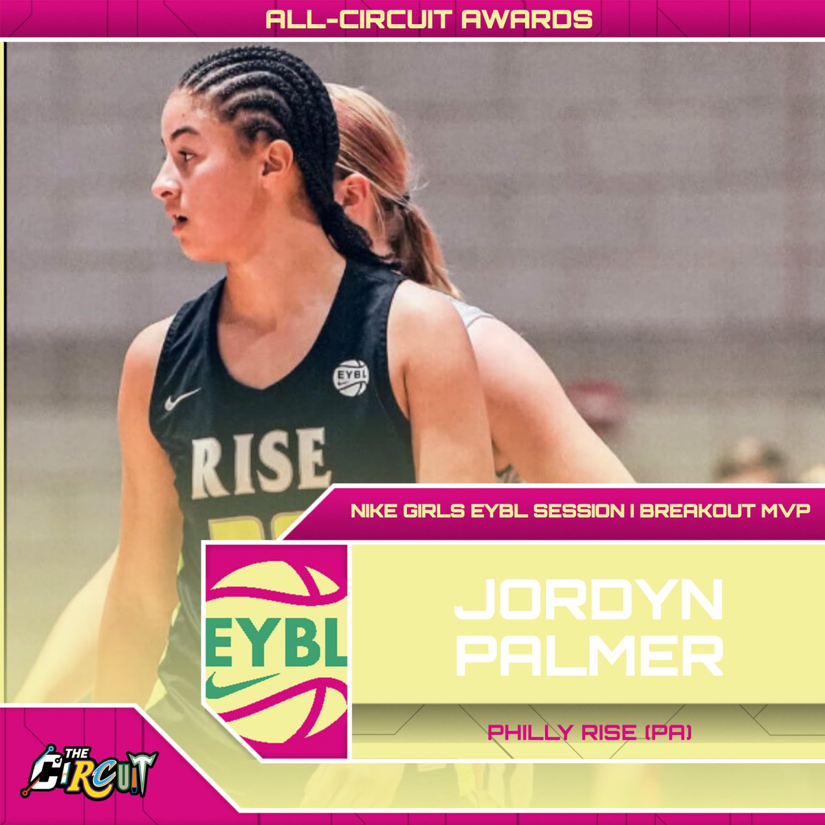 Nike EYBL Hampton | Breakout MVP 🚀

Jordyn Palmer | Philly Rise (PA)| 2027

Averages ➡️ 14.4 PPG, 60.9 FG%, 7.4 RPG, 2.8 APG, 1.0 BPG (5-0)

All-Circuit Awards ⤵️
thecircuithoops.com/news_article/s… <a href="/palmerjordyn20/">Jordyn Palmer</a>