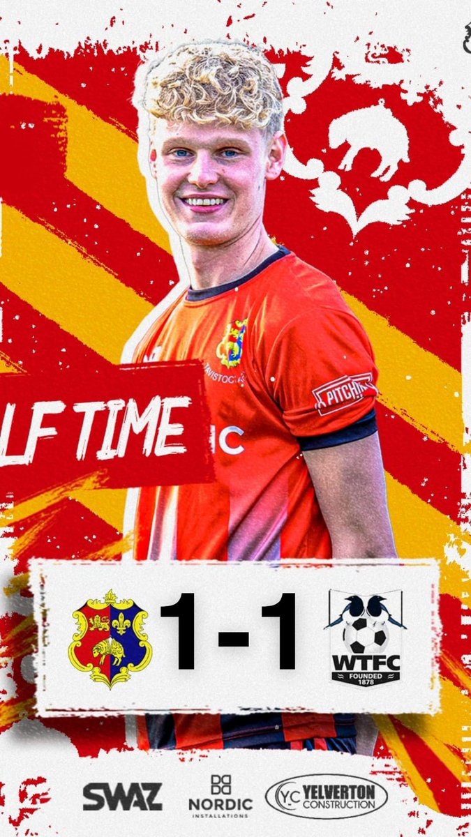 tafclambs's tweet photo. Half-time, we are all square here at the break after a Lovell goal is cancelled out by a wonderfully taken goal by Jack Endacott 
🔴⚫️1-1🔵🟡
@PLsportsnews @swsportsnews https://t.co/MmI9YgTHHy