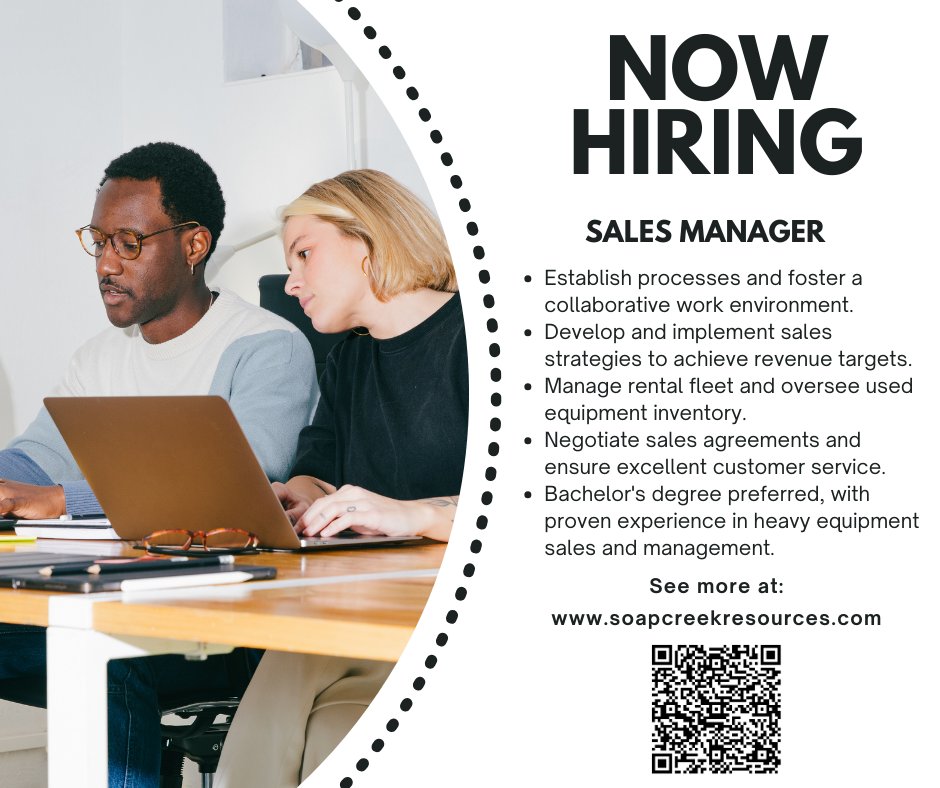 We’re looking for a Manager of Heavy Equipment Rental and Used Sales! If you have experience in heavy equipment sales and rental management, strong leadership skills, and excellent communication abilities, apply now!

tinyurl.com/43f27vfa

#NowHiring #SalesManager #ApplyNow
