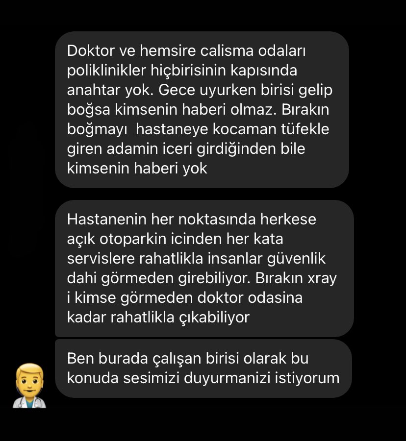 İzmir Şehir Hastanesinde çalışan meslektaşımdan 👇🏻 “…hastaneye kocaman tüfekle giren adamın içeri girdiğinden bile kimsenin haberi yok…”