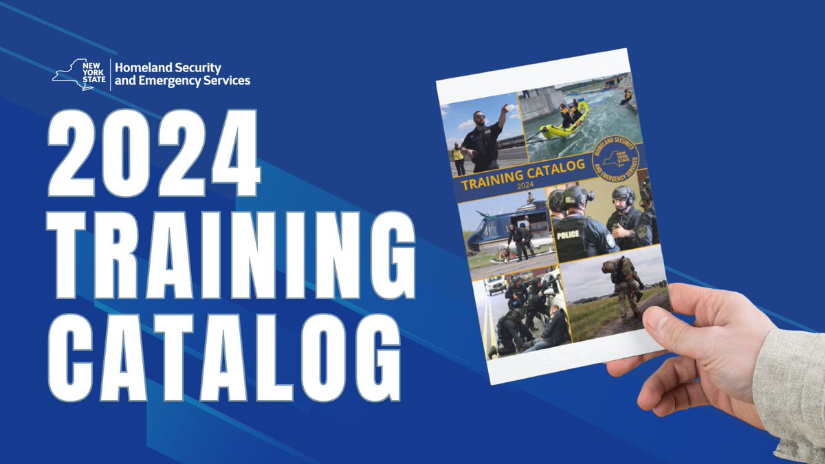 #TrainingTuesday: Have you checked out our 2024 Training Catalog? This catalog contains over 260 courses from all of the DHSES offices that provide training. It's a one-stop shop for first responders to see what training we offer! 📘 View the catalog: on.ny.gov/3JC02du