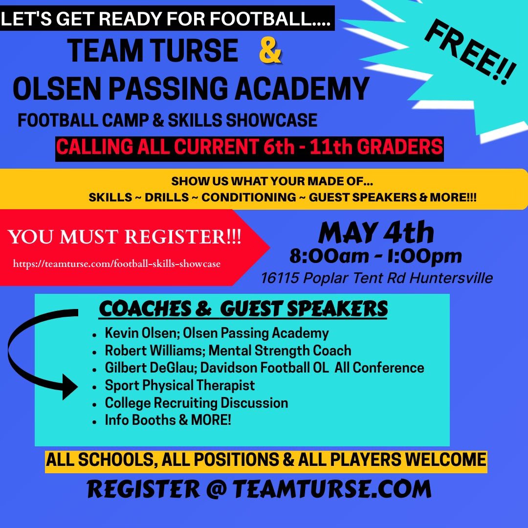 Spots are filling up quickly for this FREE Camp!!
All you have to do is register (free) and show up!
#FootballTraining 
@BahakelSports 
👇🏽👇🏽👇🏽