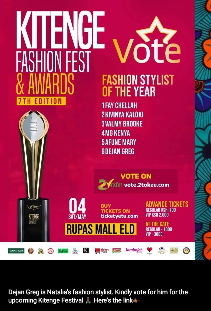 #VoteDejanGreg                                                                    Fashion Stylist  Of The Year
vote.2tokee.com/event/Kitenge%…
