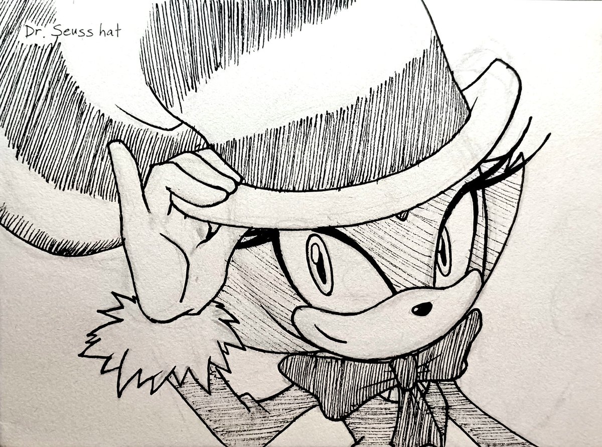 Decided to use my prompt book again as a warm-up. Prompt was Dr. Seuss hat, but was in a sonic mood so I drew Blaze wearing it :b

#art #drawing #traditionalart #sketch #drawingprompts #drseuss #drseusshat #catinthehat #blaze #blazethecat #sonicthehedgehog #fanart