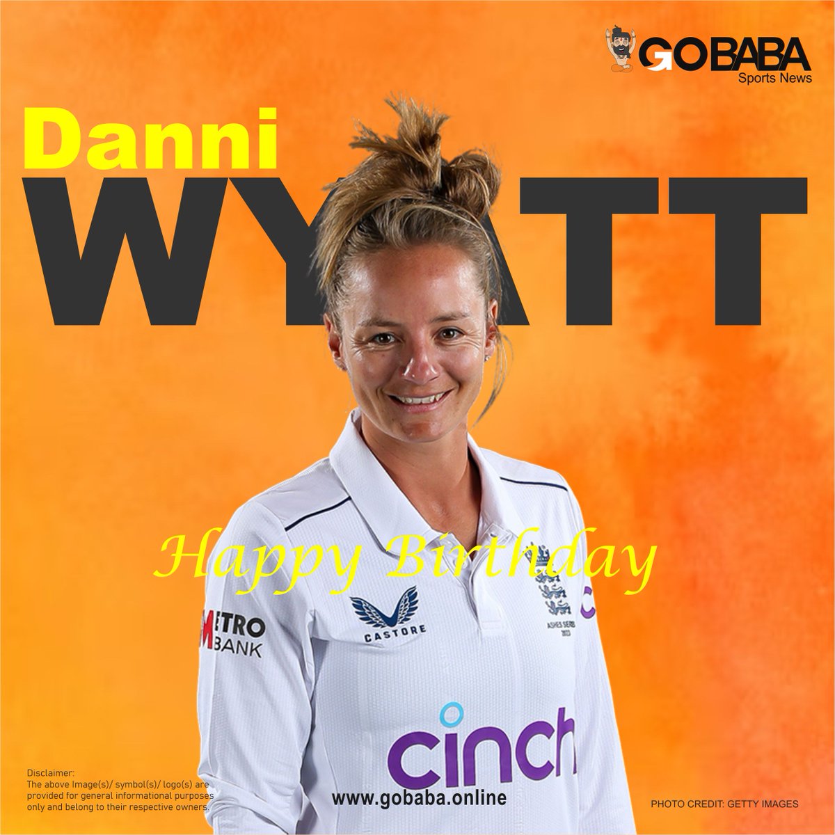 GoBaba Sports wishes the legendary sports star a Happy Birthday to Danni Wyatt Cricket UK #Cricket India . . . . #DanniWyatt #UPW #gobaba #WPL2024 #CricketVideos #GeorgeWareham #AparnaMondal #WPL #WPL2024 #WPL2024Auction #WPLAuction #WomensPremierLeague #EnglandCricketTeam
