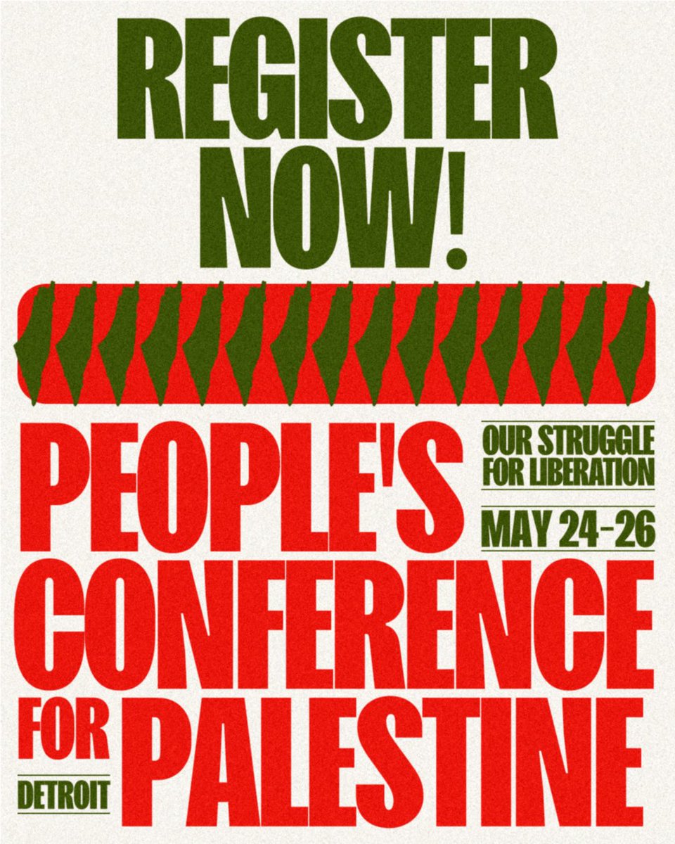 AF3IRM is proud to endorse the #PeoplesConferenceforPalestine ✊🏽🇵🇸

Join us in Detroit, Michigan from May 24-26 for a three-day convening  to reflect, exchange, and strengthen ourselves and our fight for a free Palestine. 

Register at
peoplesconferenceforpalestine.org/register