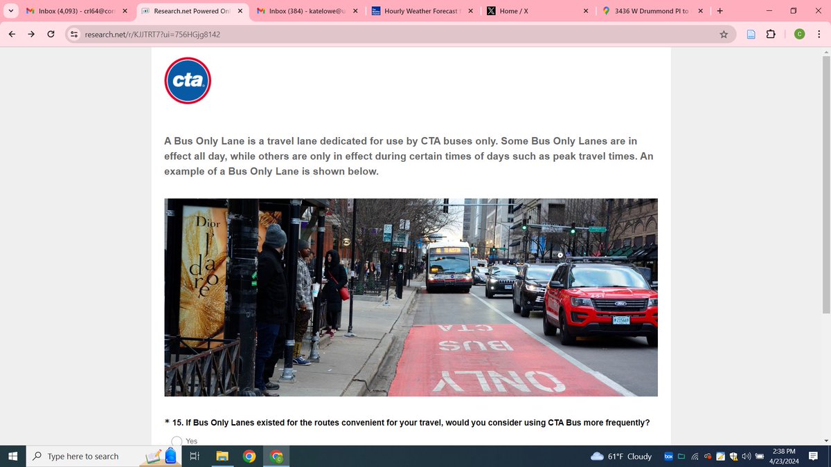 Probably reading into it too much, but @cta customer satisfaction survey has a question about bus-only lanes...is momentum/interest in bus rapid transit growing? Hope so!