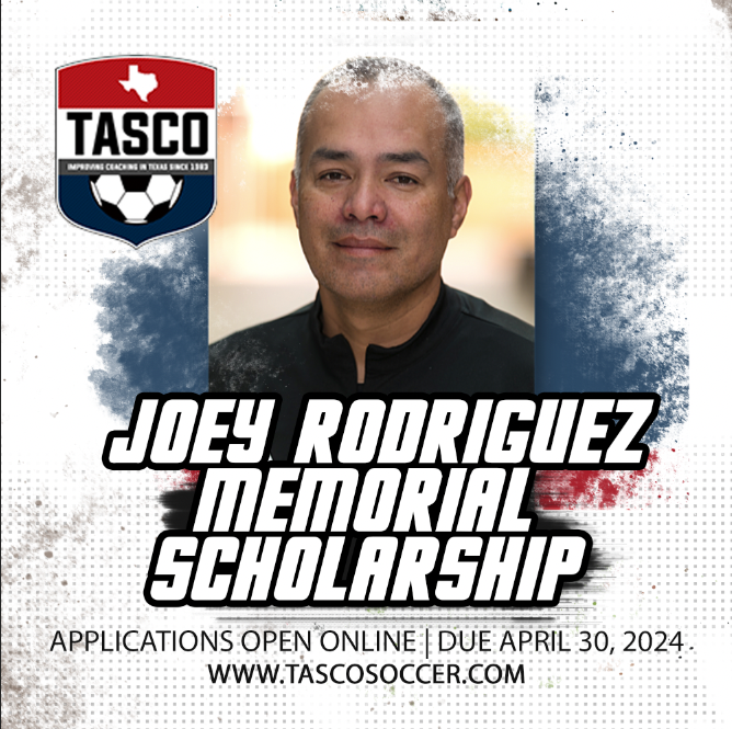 Applications for the Joey Rodriguez Memorial Scholarship for Coaches are now available online at our website (tasco-soccer.com). Deadline to apply is April 30, 2024. #TASCO #TXHSSoc #TXHSSoccer