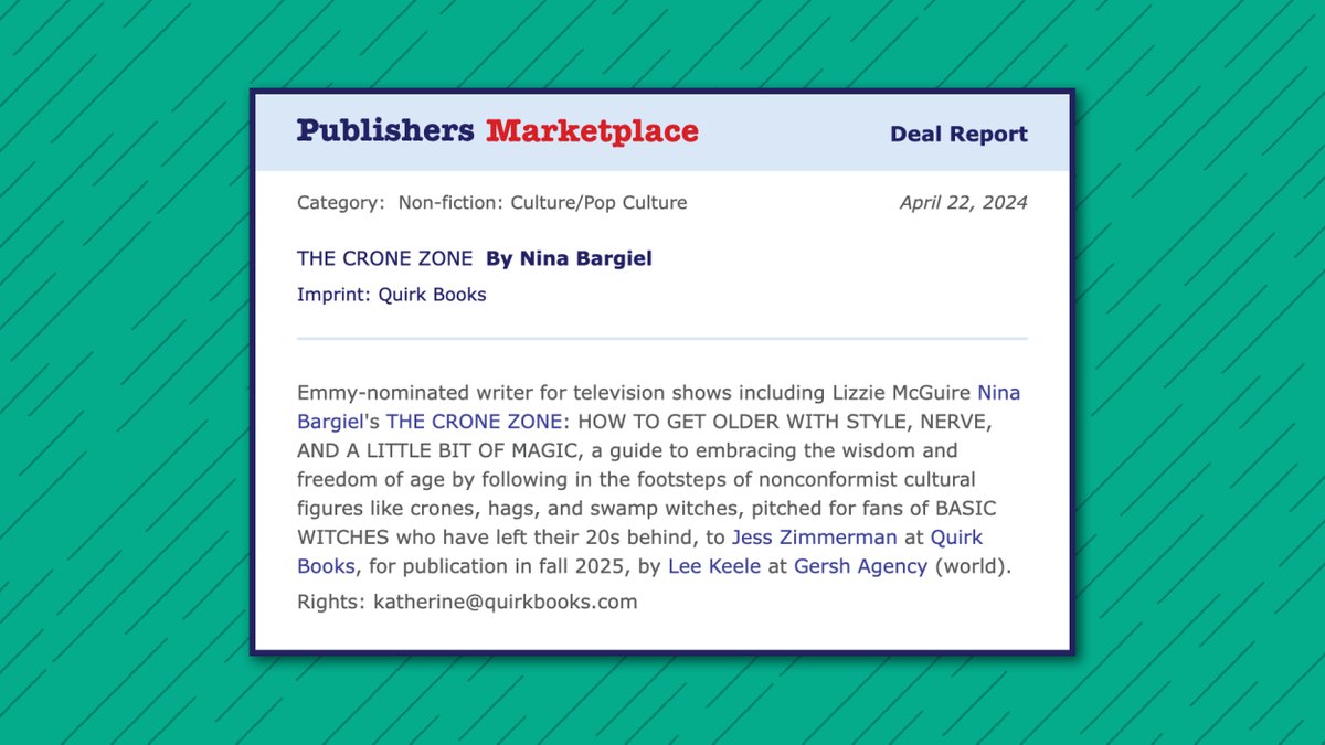 Introducing: THE CRONE ZONE by <a href="/slackmistress/">Nina Bargiel, probably</a>!

THE CRONE ZONE is a guide to embracing the wisdom and freedom of age by following in the footsteps of our favorite nonconformist cultural figures...crones, hags, and swamp witches! Out fall 2025 💚