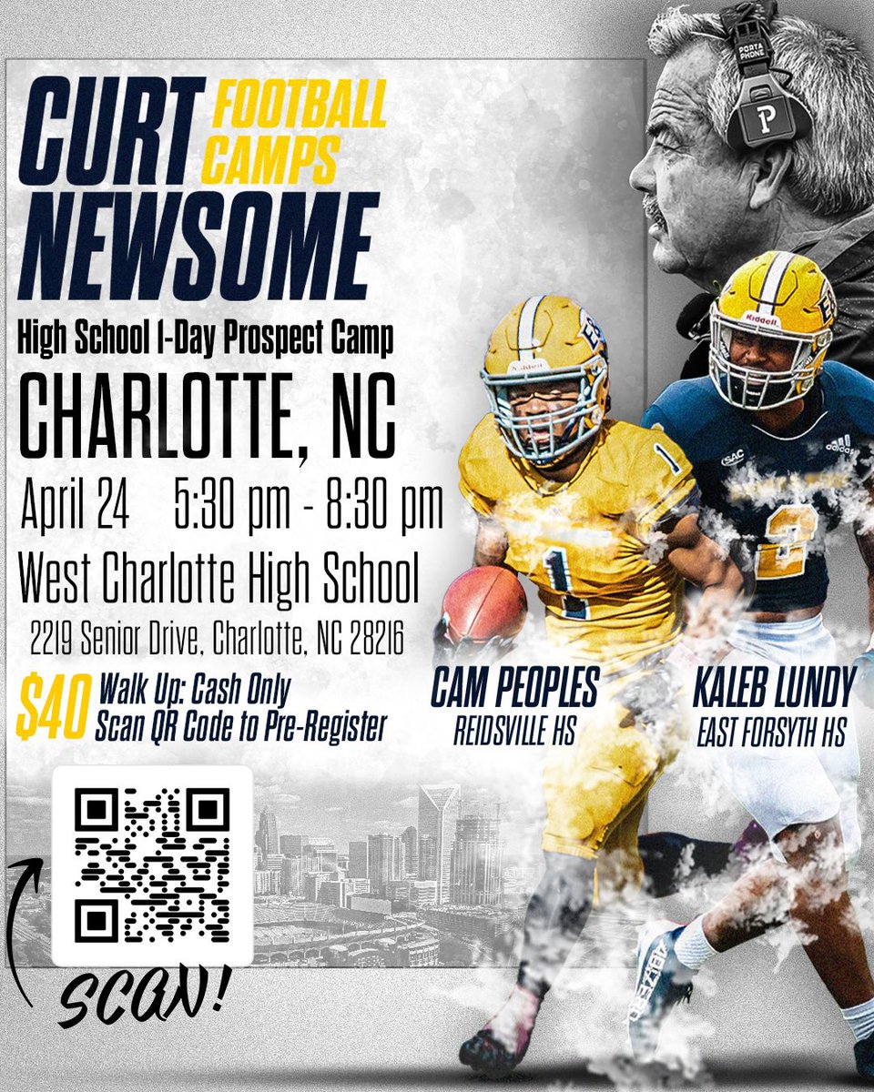 🚨CHARLOTTE🚨 🗣️The staff is in the Queen City searching for 25’s!🏙️ Rising 9th-12th grades be sure to pre-register ASAP to lock in your spot‼️