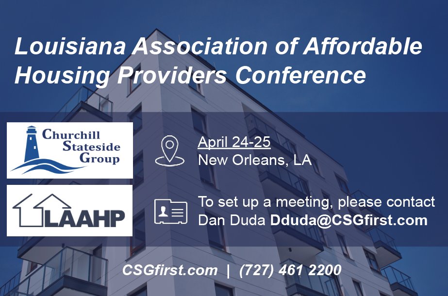 CSGfirst's tweet image. This week, CSG is attending LAAHP&apos;s Conference in New Orleans, LA. This conference provides a great opportunity for industry members to collaborate, learn new trends, and keep up with changing legislation.
#AffordableHousing #CSG #Lending #Development #MarketRate