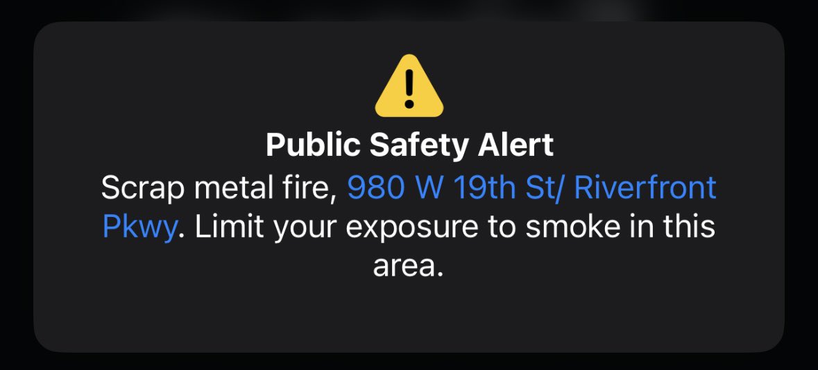 I just received this alert, and what’s the first thing I do? Stick my head outside to look for smoke. 😂