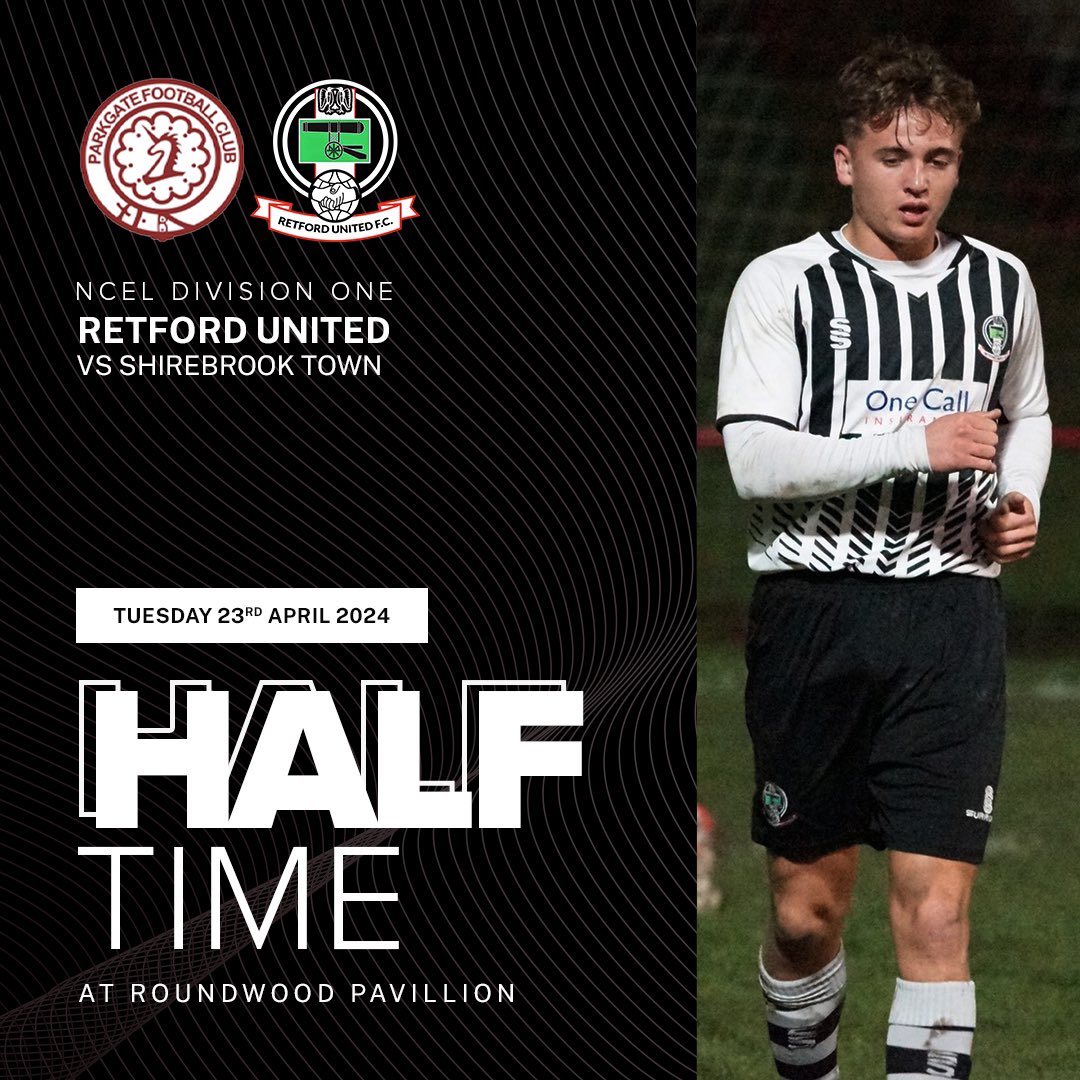 HT: Parkgate FC 1-2 Retford United. The Badgers lead Parkgate at the break through a brace from Aaron O’Connor. A fantastic half of football. #UTB 🖤