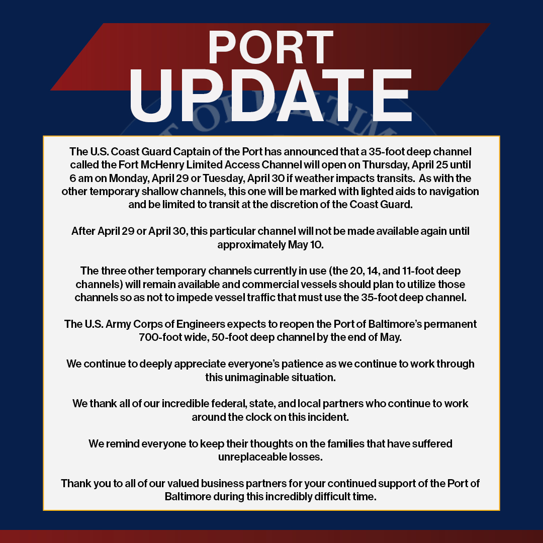 Port of Baltimore (@portofbalt) on Twitter photo 2024-04-23 19:41:09