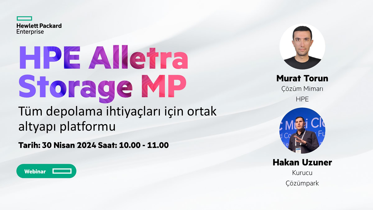 HPE Alletra Storage MP - 30 Nisan Salı Saat 10:00

HPE olarak, her bir veri depolama sistemi için özelleşmiş donanımlardan uzaklaşarak; farklı veri depolama sistemleri için yatayda genişleyebilen ve hesaplama & depolama katmanlarının bağımsız ölçeklenebildiği ortak bir altyapıya