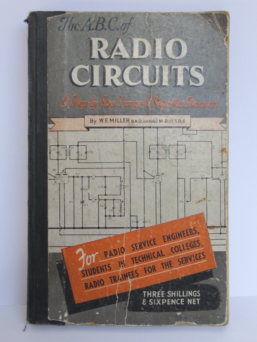 Gwefr's tweet photo. Wireless in Wales, a recent addition to our collection is this textbook from 1941. It gives some great practical descriptions of the workings of radio receivers. Cost three shillings and sixpence! https://t.co/HKCkIznDe6