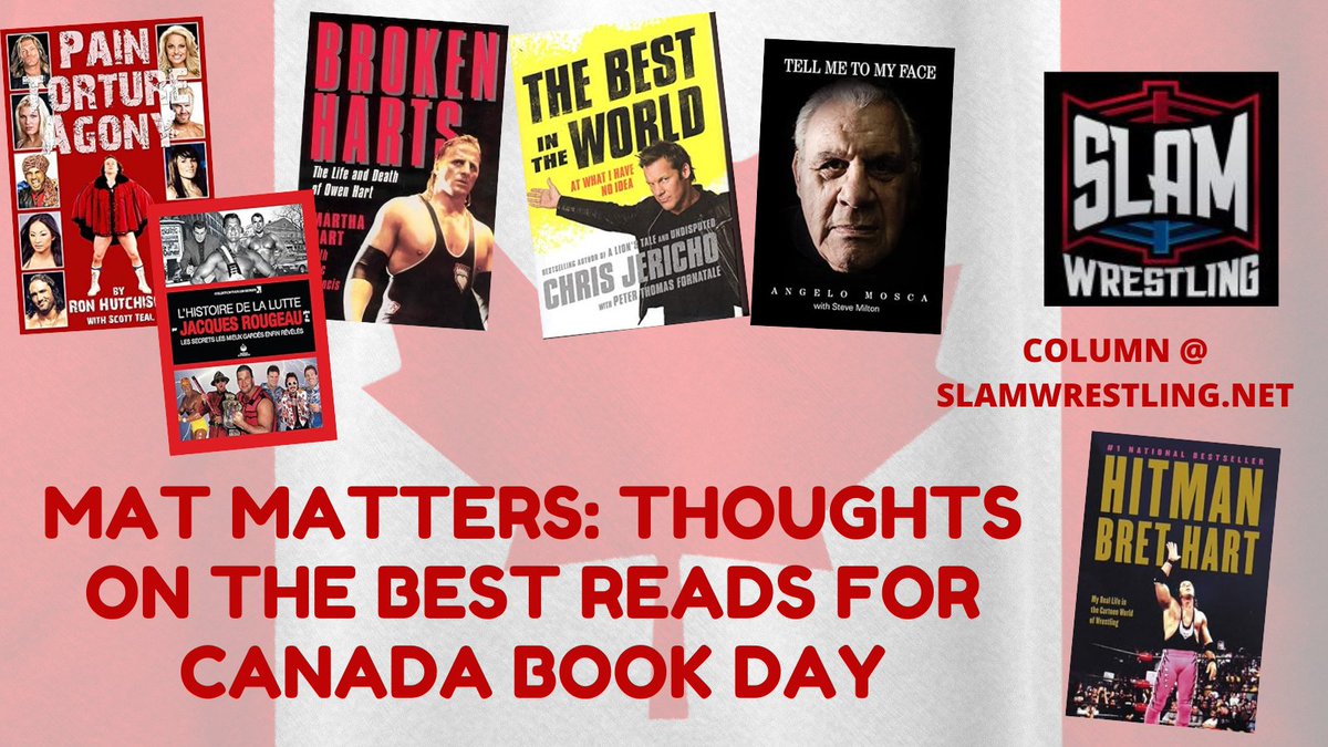 For #CanadaReadsDay, I have compiled a pretty damn impression bookshelf of books written by and about Canadian wrestlers. Do yourself a favour (note the spelling) and read the piece at @slamwrestling, eh? slamwrestling.net/index.php/2024…