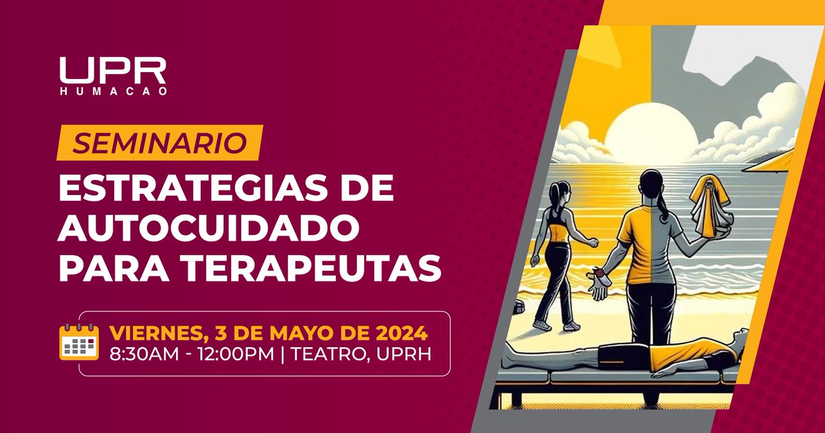 UPRH organiza seminario de mejoramiento profesional para terapeutas uprh.edu/uprh-organiza-… 

@UPR_Oficial