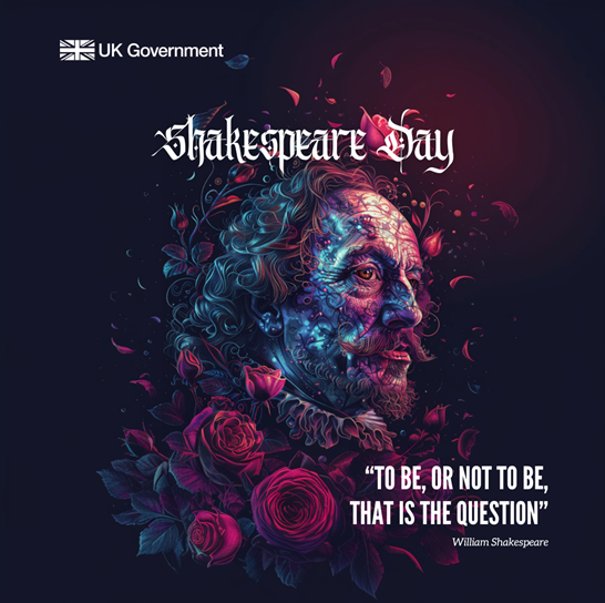 El día de hoy celebramos el día de Shakespeare, el poeta inglés más conocido en el mundo. También apodado el Bardo de Avon; su habilidad, prosa y genio creativo tienen una influencia perdurable hasta el día de hoy. #fromGreatUK✍️💀 ¿Cuál es tu obra favorita?