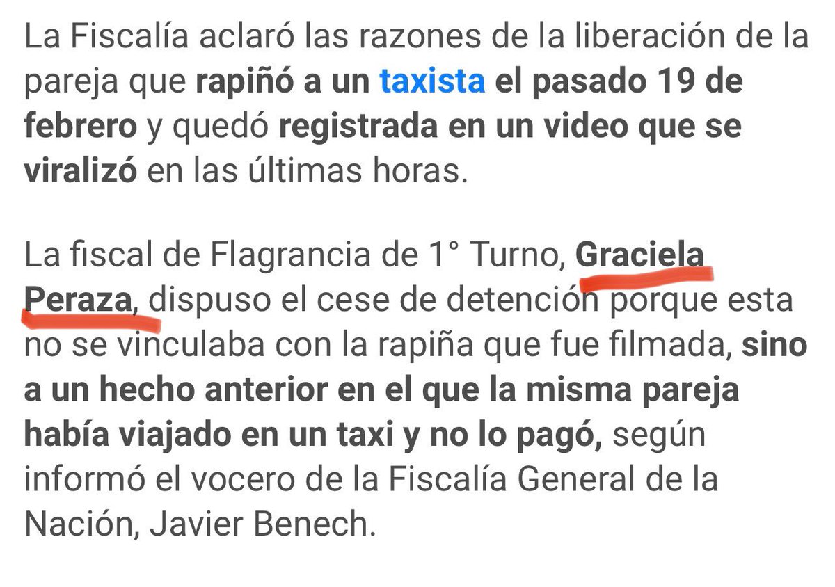 @Subrayado La fiscal es Graciela Peraza la misma que dejo libre al ladron de taxis: